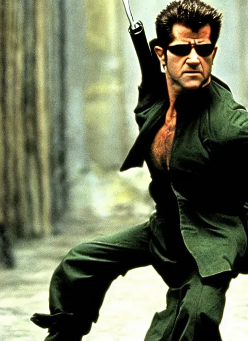 Image similar to Mel Gibson in the matrix