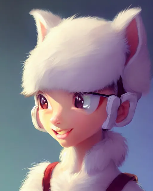 Prompt: character concept art of a cute young female anthropomorphic furry | | cute - fine - face, pretty face, key visual, realistic shaded perfect face, fine details by stanley artgerm lau, wlop, rossdraws, james jean, andrei riabovitchev, marc simonetti, and sakimichan, trending on artstation