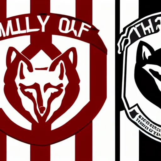 Image similar to military logo that involves foxes, white and red color scheme