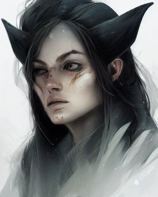 Image similar to portrait of ranni the witch, concept art, brush stroke style, artstation, trending, highly detailed, smooth, focus, art by cedric peyravernay