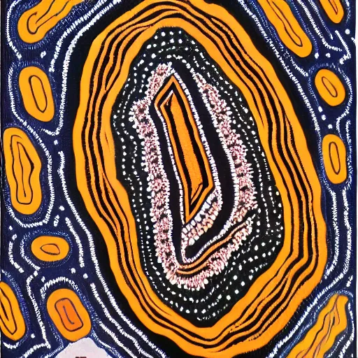 Image similar to earth painted in the style of australian aboriginal art, detailed painting, dot painting, dreamtime, indigenous, ochre papunya tula,