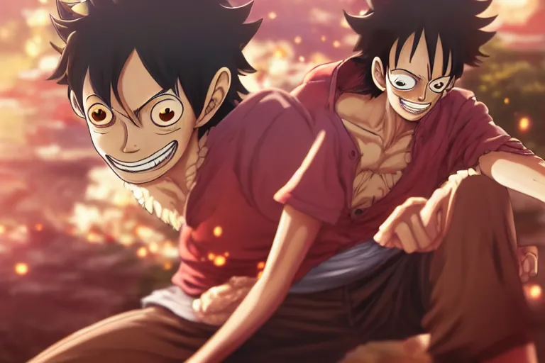 Monkey D Luffy As a Real Person Frontlight FullHD Warm · Creative Fabrica