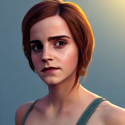 Image similar to film grain emma watson as a pixar character cgsociety octane render unreal engine redshift render trending on artstation trending on artstation render blender behance cg superhero