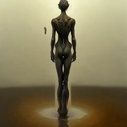 Image similar to detailed concept art of an ominous floating sculpture in an empty room, artstation, award - winning realistic concept art by jim burns and greg rutkowski, beksinski, a sci - fi concept art masterpiece, james gilleard, bruegel, alphonse mucha, and yoshitaka amano.