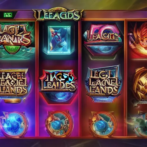 Prompt: league of legends themed slot machine