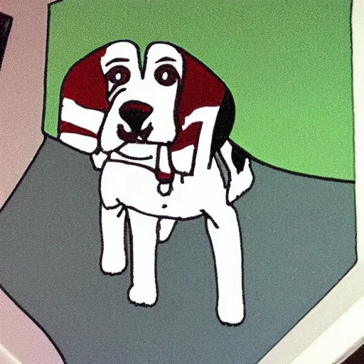 Image similar to beagle giving a thumbs up in the style of bored ape nft yacht club