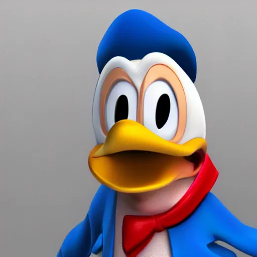 Prompt: 3d render of Donald duck