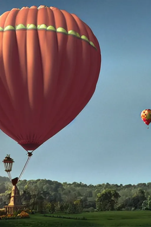 Image similar to queen elizabeth ii in up ( 2 0 0 9 film ) pixar flying in a balloon house