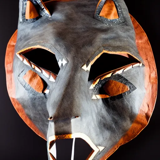 Image similar to shamanic mask of wolf, studio photo