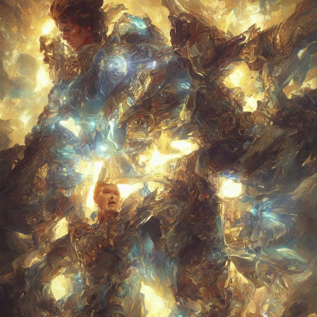 Image similar to david bowie as doctor who, radiant light, caustics, heroic, bright iridescent light, by gaston bussiere, bayard wu, greg rutkowski, maxim verehin