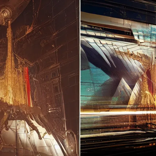 Image similar to sci-fi motherboard structure on the coronation of napoleon painting and digital billboard in the middle, unreal engine 5, keyshot, octane, artstation trending, ultra high detail, ultra realistic, cinematic, 8k, 16k, in style of zaha hadid, in style of nanospace Michael Menzelincev, in style of Lee SOUDER, colors in style of the Blade Runner 2049, in plastic, dark, tilt shift,