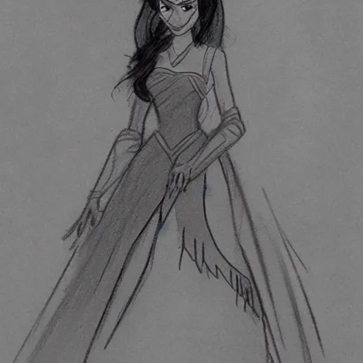 Image similar to milt kahl sketch of victoria justice as princess padme from star wars episode 3