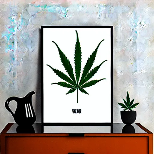 Prompt: pro cannabis poster illustrated watercolor