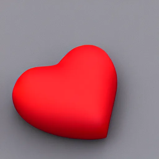 Image similar to 3d render of a badly formed red putty heart shape in the middle of a gray sheet of paper