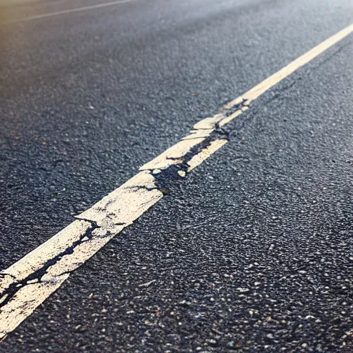 Image similar to a thin oblong crack in the road very detailed, hd