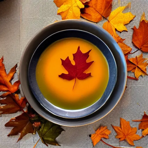 Image similar to a photo of autumn leaf soup