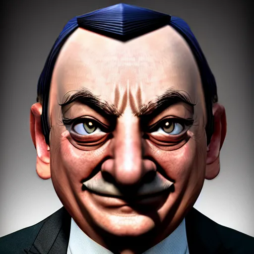 Image similar to Mario Draghi as Gollup, digital art, cgsociety, artstation, trending, 4k