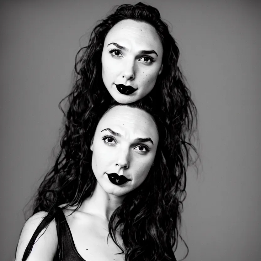 Image similar to gal gadot as a goth girl, canon 3 5 mm portrait photography