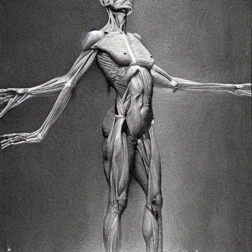 Image similar to human body anatomy by Beksiński, Zdzisław