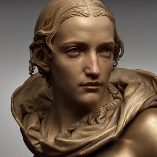 Prompt: renaissance philosophical sculpture, highly detailed, photorealistic portrait, bright studio setting, studio lighting, crisp quality and light reflections, unreal engine 5 quality render