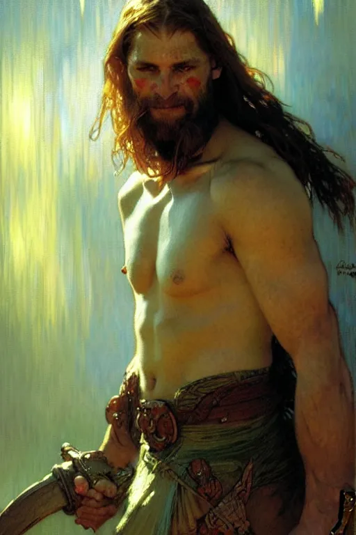 Prompt: attractive viking, matrix, painting by gaston bussiere, craig mullins, greg rutkowski, alphonse mucha