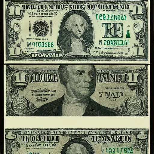 Image similar to dollar bill with mr. beans portrait