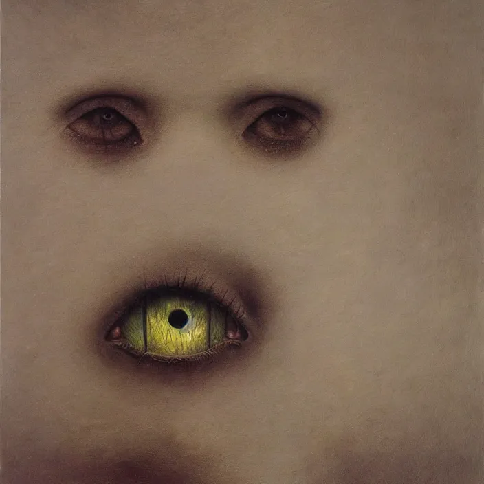 Image similar to beksinski, zdzisław - her eyes wide, oil on canvas