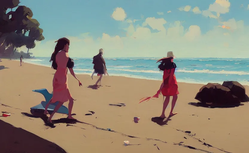 Image similar to a day at the beach by Atey Ghailan and Garmash, Michael