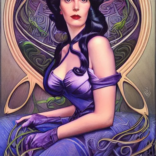 Image similar to an art nouveau streamline moderne portrait in the style of donato giancola and anna dittmann and charles dulac.