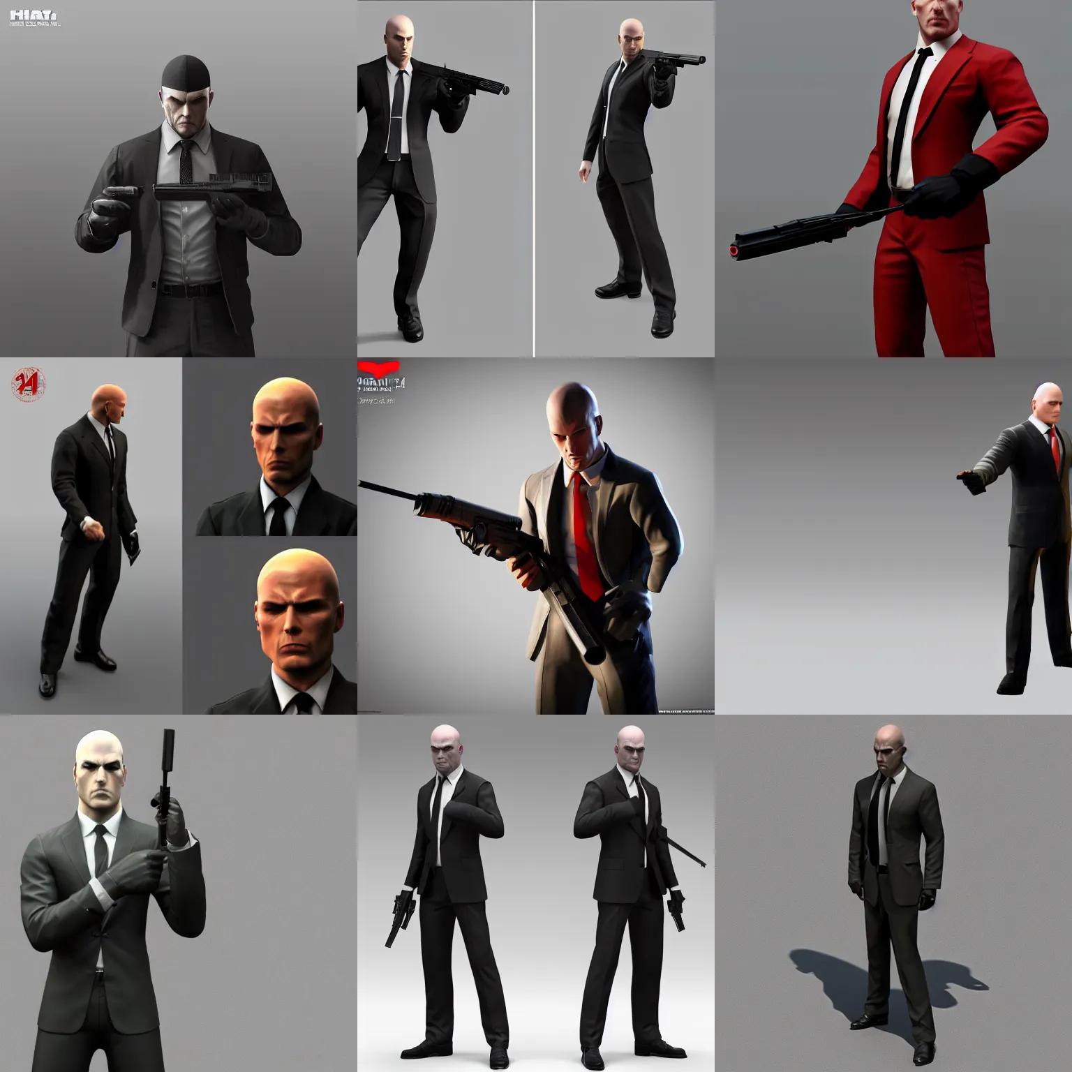 Prompt: Hitman : Retaliation agent47, Digital 3D, Animation, Real-time, Fan Art, Character Design, Character Modeling, anatomy, 3d modeling, nabaz sali, comic, bust, sculpting, skin, hitman, agent47, retaliation, absolution, square enix, codename47, blood money, sniper, wounded, assassin, killer, game res, real time, Contracts, Silent Assassin, hitmanreborn, hitmanagent47, look dev, texturing, gun, 1911, game art, game ready, portrait, realism, realistic, character modeling, artstation