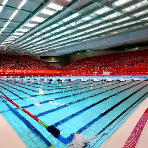 Image similar to olympic swimming pool filled with sour cream