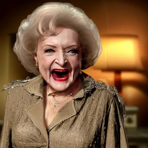 Prompt: Betty White as the devil, realistic, high detail, post apocalyptic