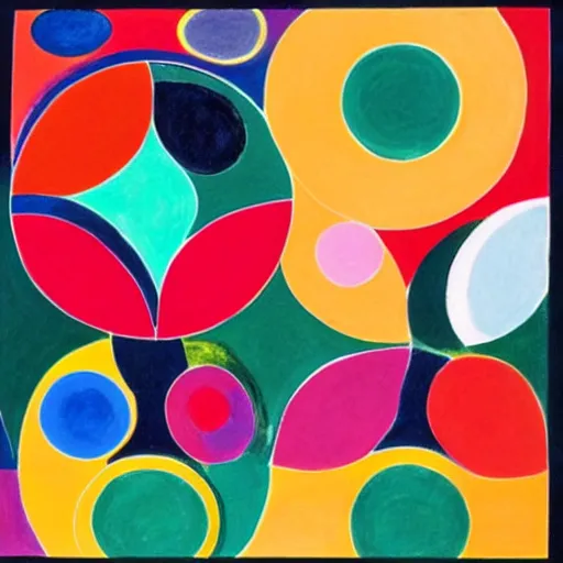 Prompt: colorful circles and lines, in the style of Sonia Delaunay