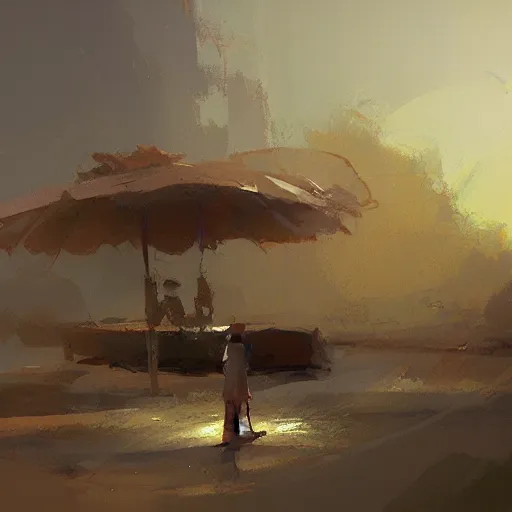 Prompt: a sad dessert, lonely by craig mullins