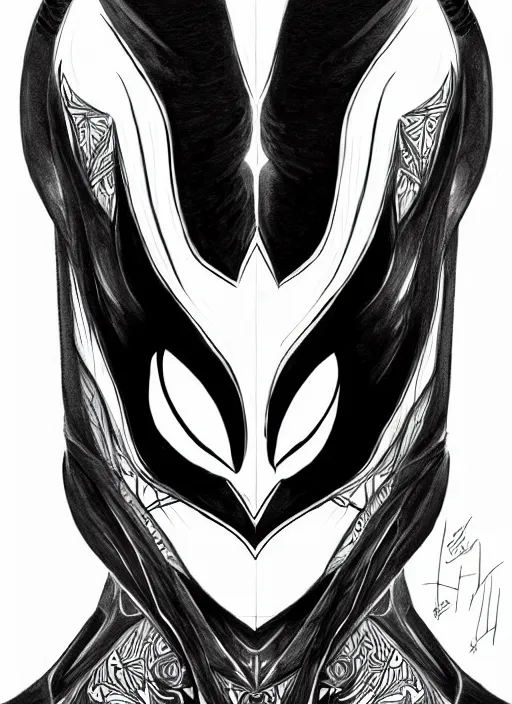 Image similar to symmetry concpet art, full shot, traditional ink, sketch, of olivia wilde as venom, line sketch, intricate, elegant, highly detailed, monochrome, digital painting, artstation, concept art, sharp focus, illustration, art by borderlands 3 and peter polach