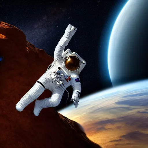 Prompt: An astronaut floating in the space between planets, high definition, cinematic lighting, photorealism, —h 1792 —w 1024