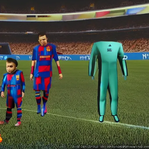 Prompt: messi wearing h. e. v suit from half - life