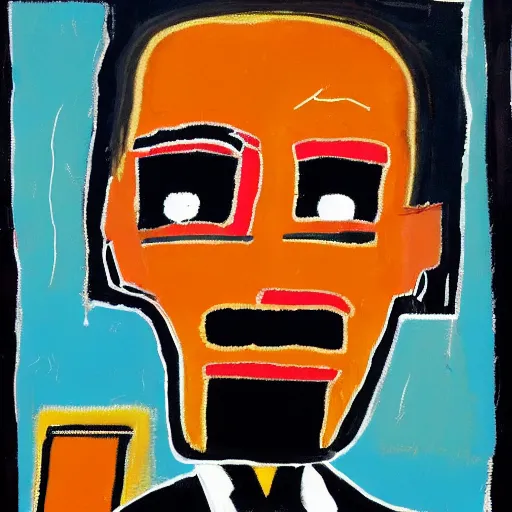 Image similar to joe biden as a black person, african american, by basquiat,