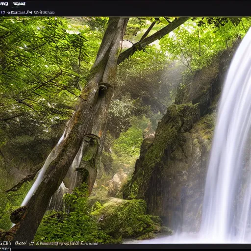 Image similar to spectacular waterfalls, winning award photo. canon rf 8 5 mm, 4 k. very detailed, unreal engine