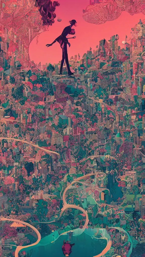 Image similar to Wonderland, Intricate ultradetailed illustration by Tomer Hanuka, by Victo Ngai, by Beeple