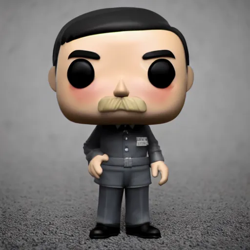 Image similar to 3 d render of funko pop figurine of adolf hitler. realistic. photo. photorealistic. detailed. high quality. high resolution. lossless quality. lossless. 8 k. hdr. 4 k. 8 k resolution. 1 6 k resolution