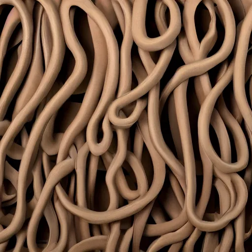 Image similar to cardboard cutout of tentacles, cut out of brown corrugated cardboard, realistic, cardboard cutout, flat, hyperrealistic photography