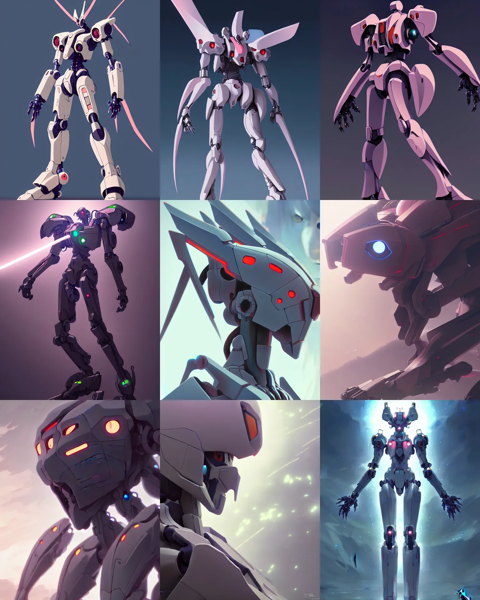 Prompt: mecha character from evangelion, fantasy magic, epic scene, cinematic lighting, intricate, elegant, sharp focus, illustration, highly detailed, concept art, matte, art by michiking and wlop and yin zhe, anime, trending on artstation