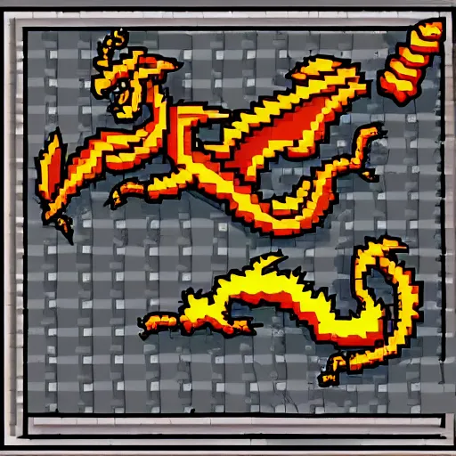 isometric pixel art of a dragon sprite, game concept