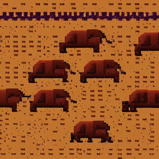 Image similar to pixel art of elephants walking in the sahara desert