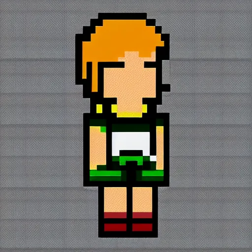 Prompt: pixel art video game sprite of a female adventurer