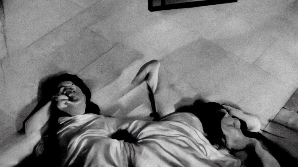 Image similar to movie still of having sleep paralysis, cinematic composition, cinematic light, criterion collection, by dario argento