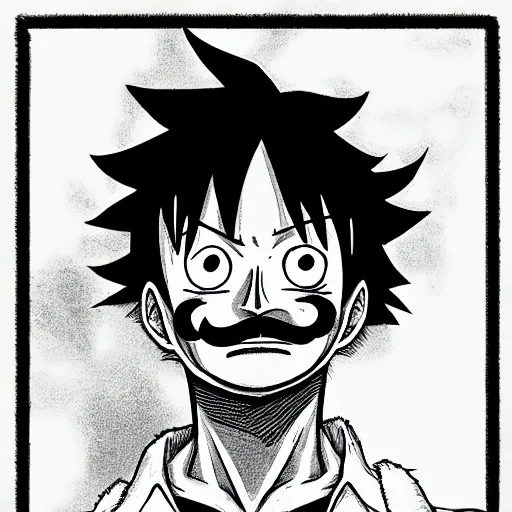 Image similar to luffy with mustache