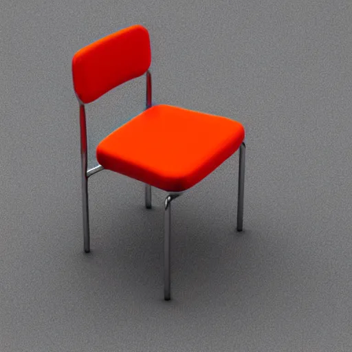 Image similar to 3 d object of chair rendered in isometric game, isometric art, centralised, mohamed chahin, blender cycles render, solid colours material, no background and shadows