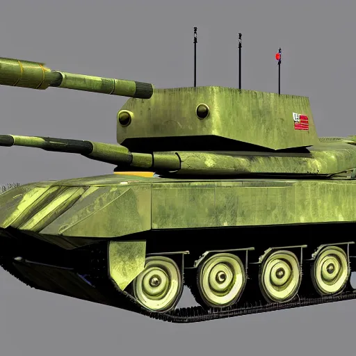 Prompt: futuristic military tank concept art, 3d model, art station